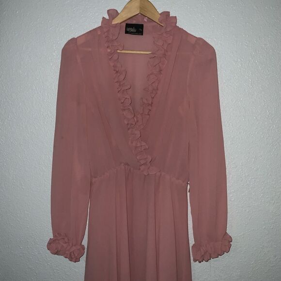 Ursula Of Switzerland Pink Mauve Ruffled Dress - Picture 2 of 9